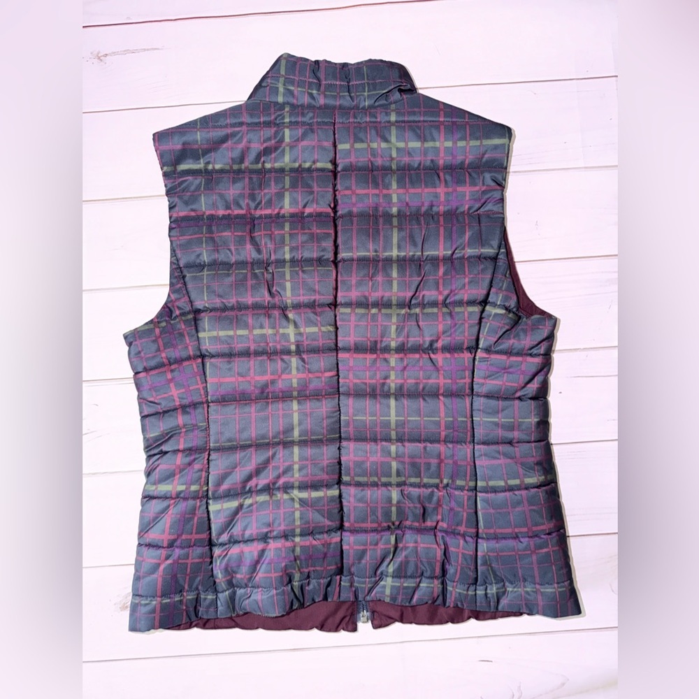 Ann Taylor LOFT Plaid Puffer Vest Small Quilted Zip Up Fall Winter Size Small - Picture 2 of 6